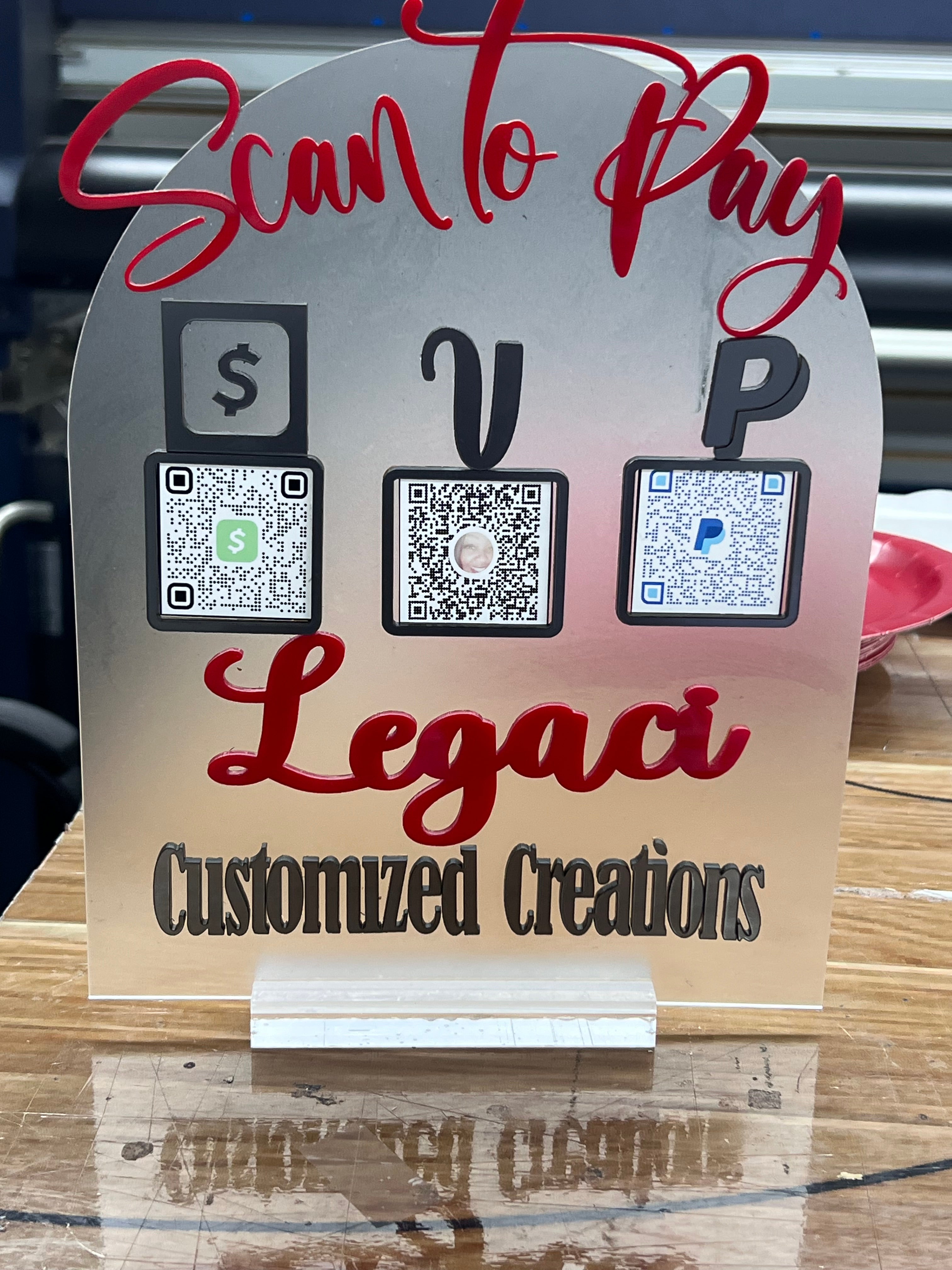 Acrylic Scan to Pay Sign