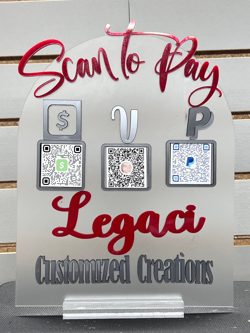 Acrylic Scan to Pay Sign