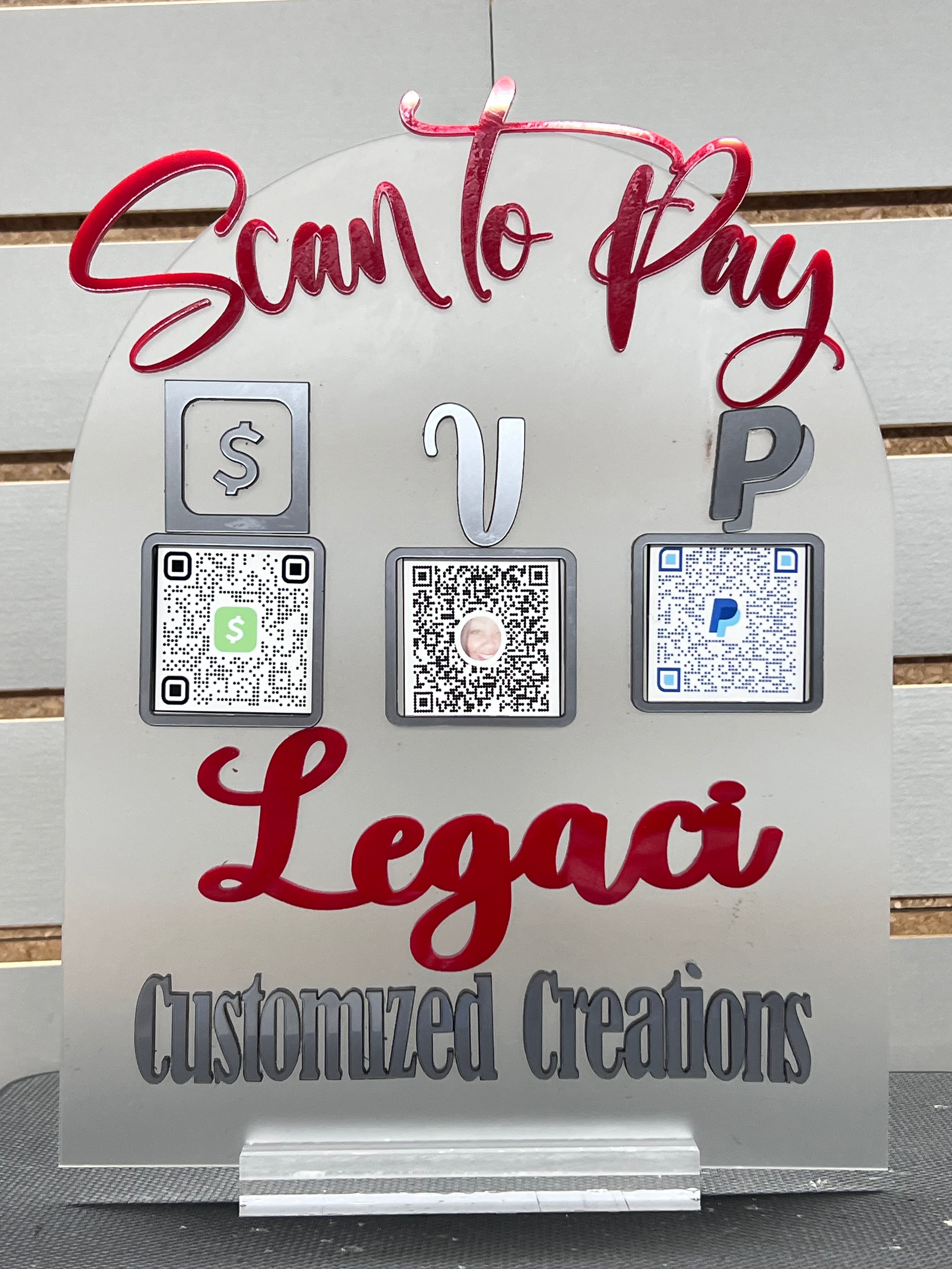 Acrylic Scan to Pay Sign