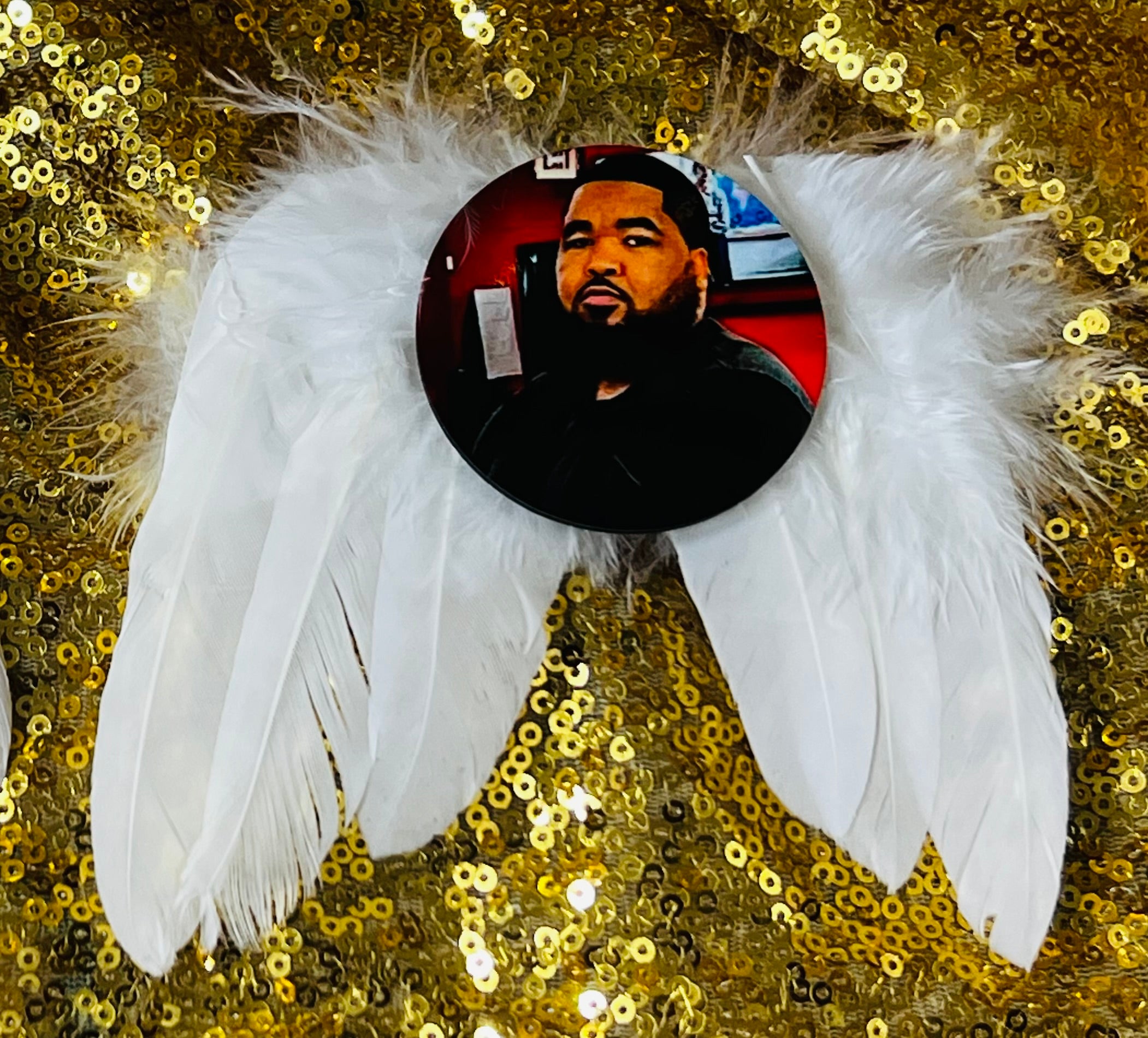 Angel wing memorial Button