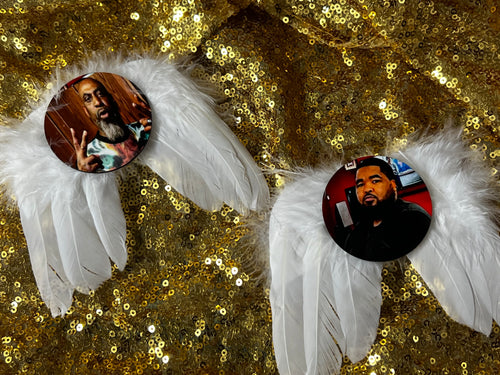Angel wing memorial Button