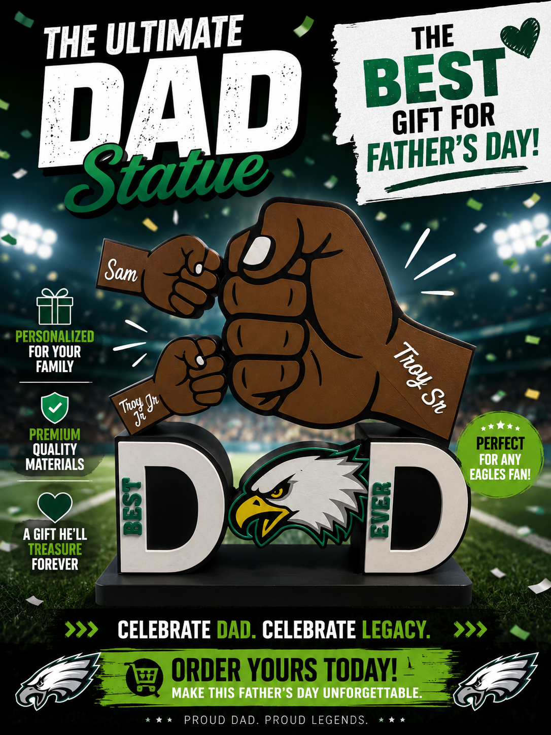Dad  sports statue