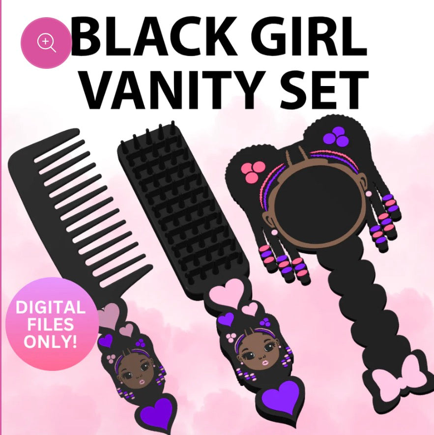 Black Girl Vanity set (digital file)