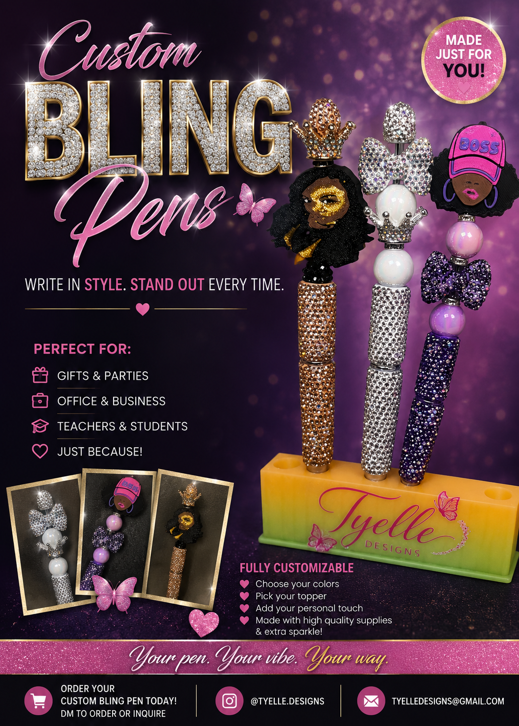 Custom bling pens