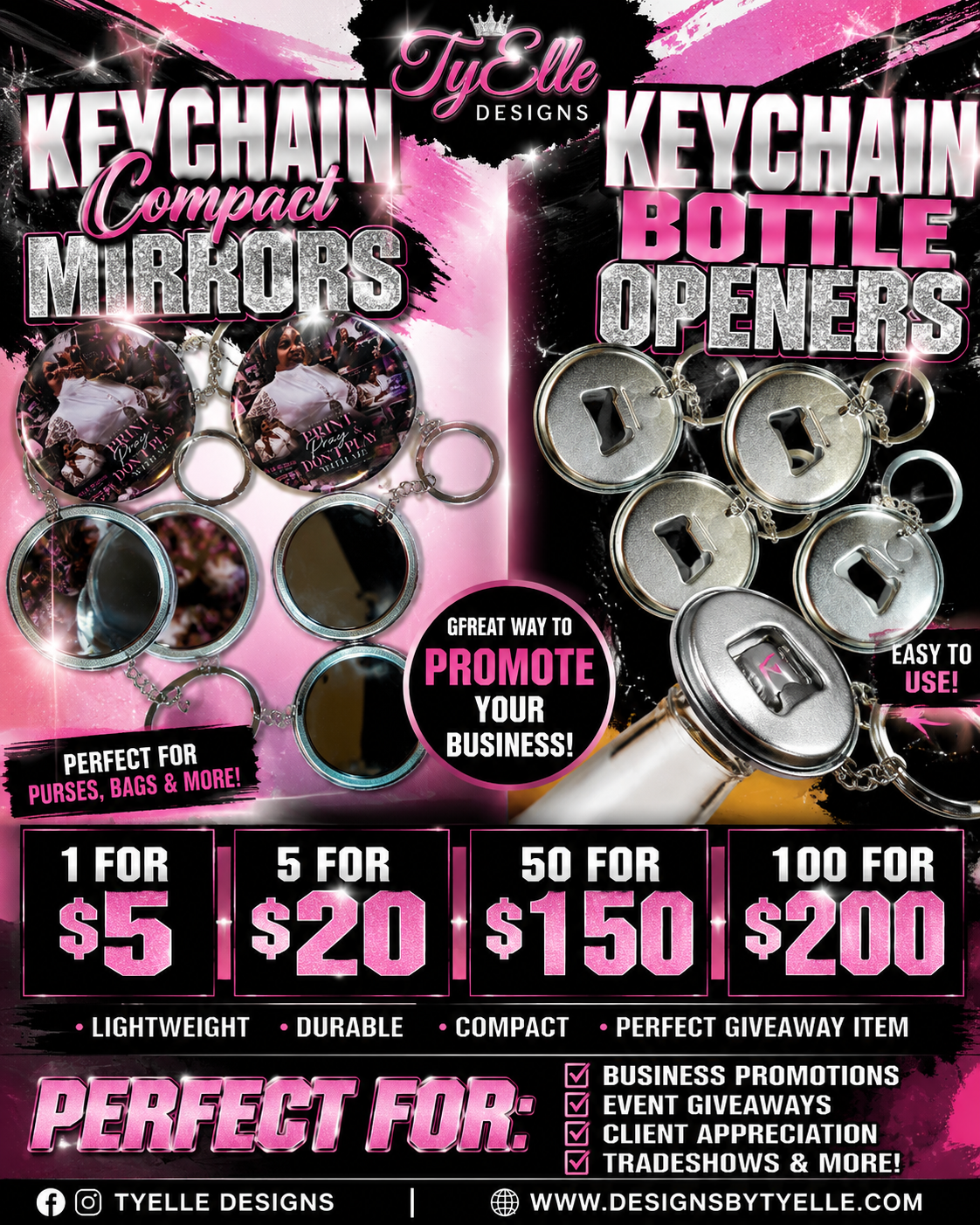 Keychain mirror or bottle opener