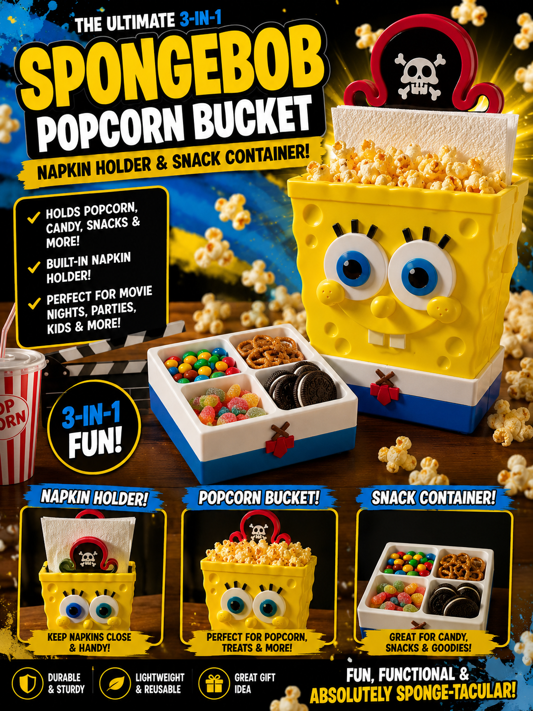 S Bob popcorn bucket